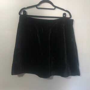 Loft Crushed Velvet Skirt - Black - Large